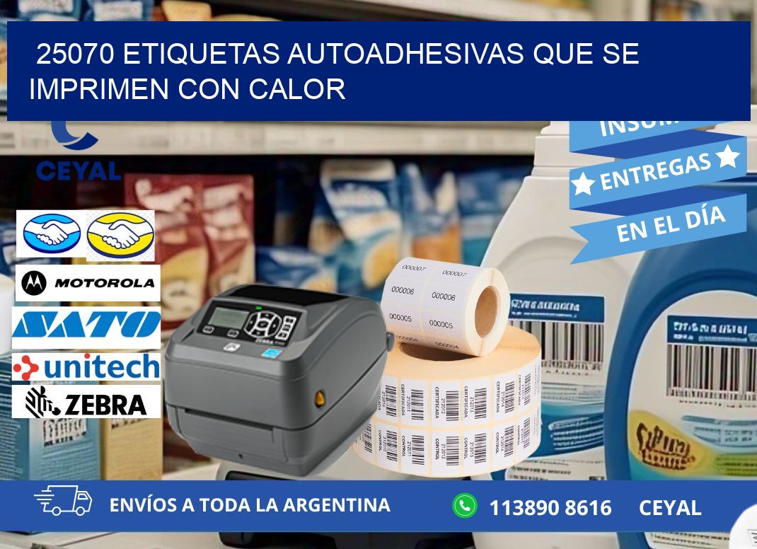 25070 etiquetas autoadhesivas que se imprimen con calor