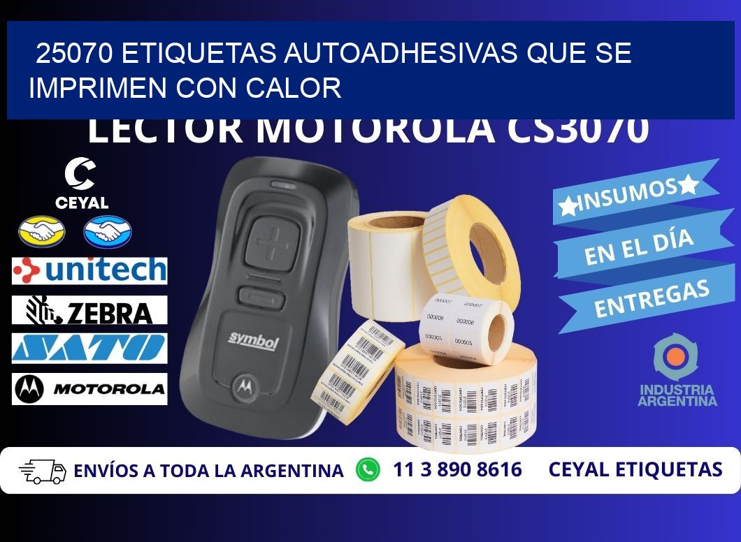 25070 etiquetas autoadhesivas que se imprimen con calor