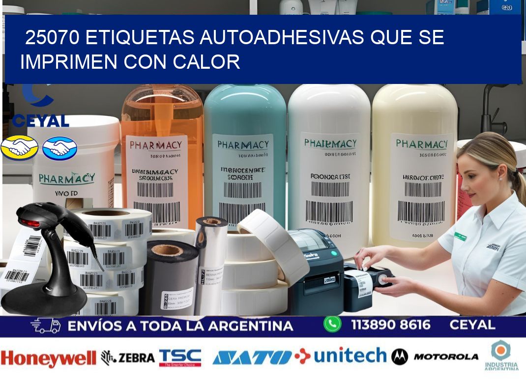 25070 etiquetas autoadhesivas que se imprimen con calor