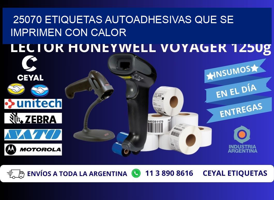 25070 etiquetas autoadhesivas que se imprimen con calor