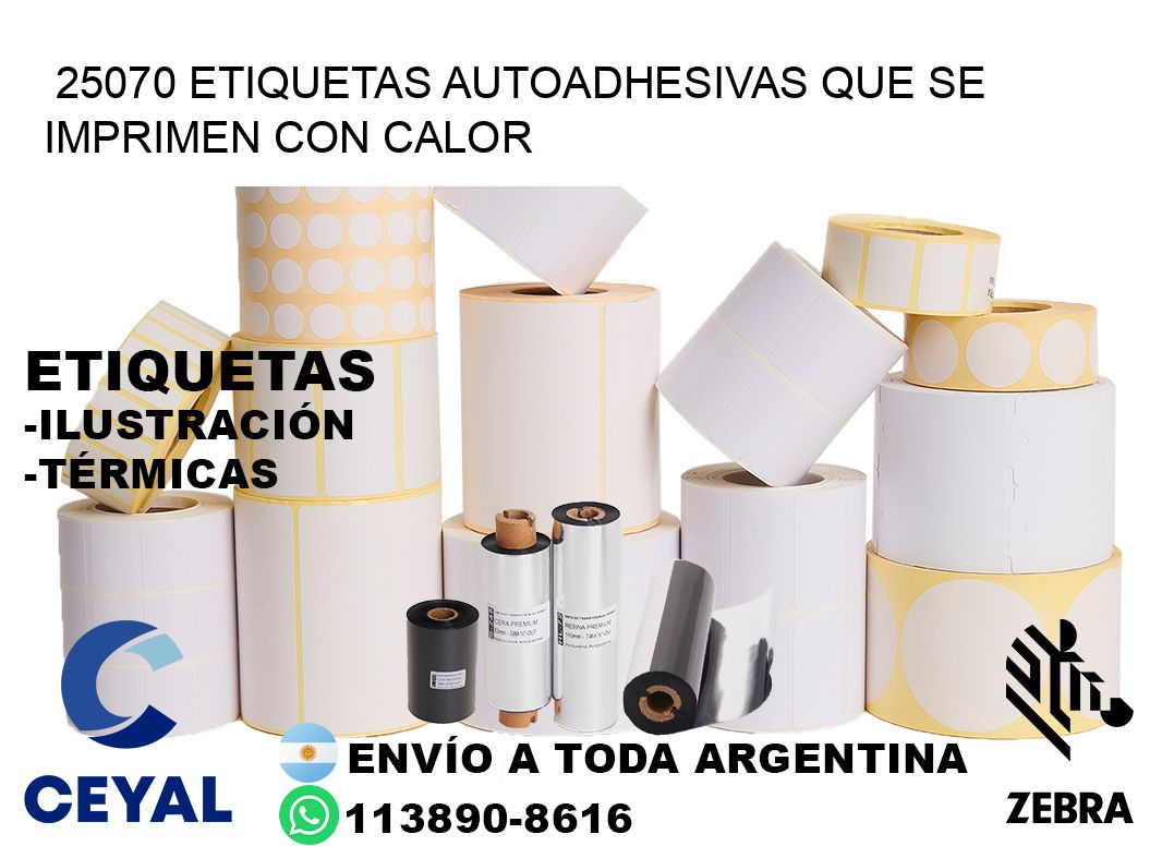 25070 etiquetas autoadhesivas que se imprimen con calor