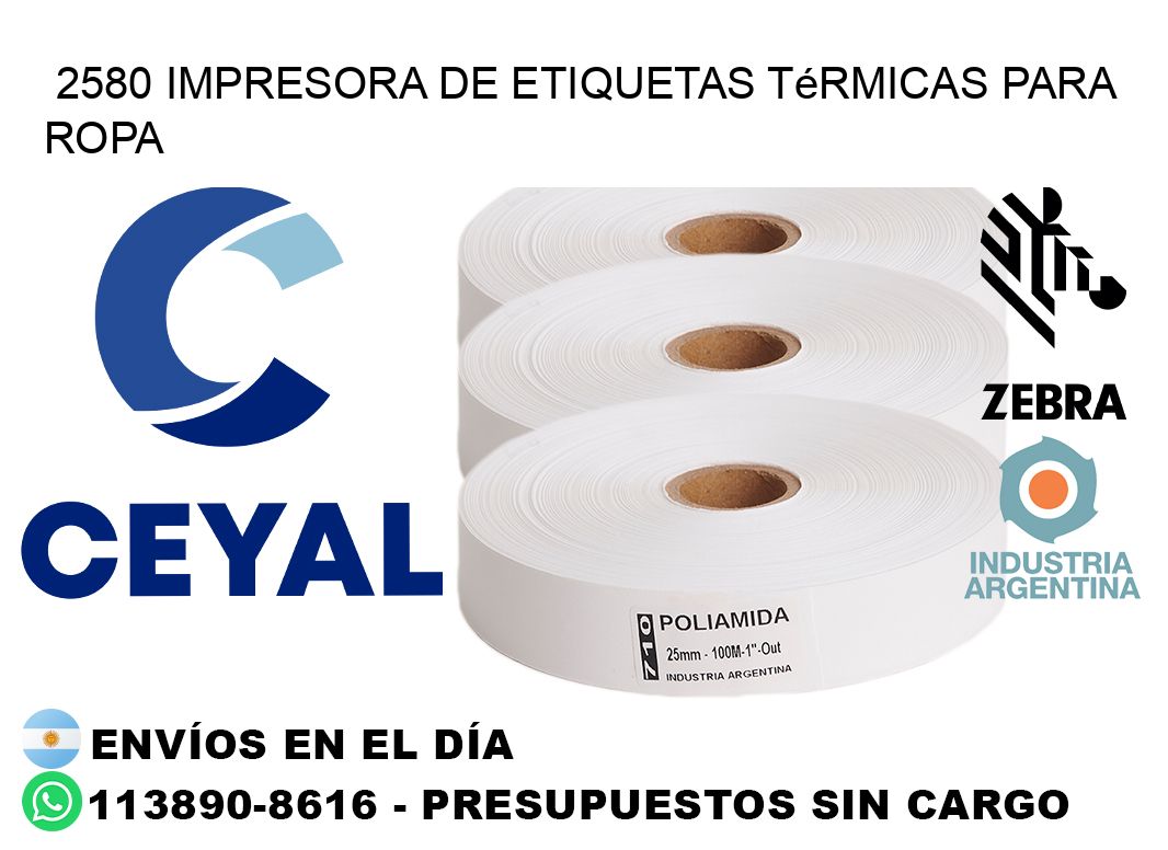 2580 impresora de etiquetas térmicas para ropa