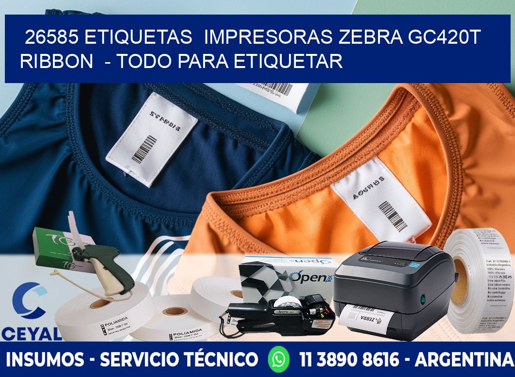 26585 etiquetas  impresoras zebra gc420t ribbon  - Todo para Etiquetar