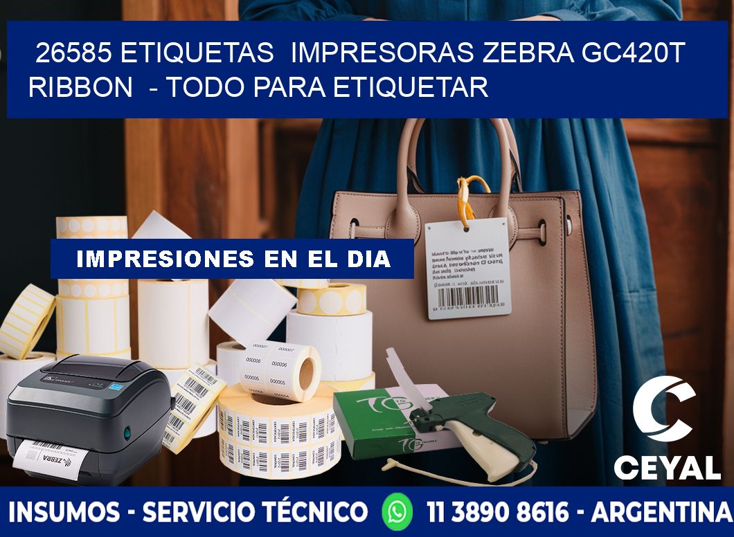 26585 etiquetas  impresoras zebra gc420t ribbon  - Todo para Etiquetar