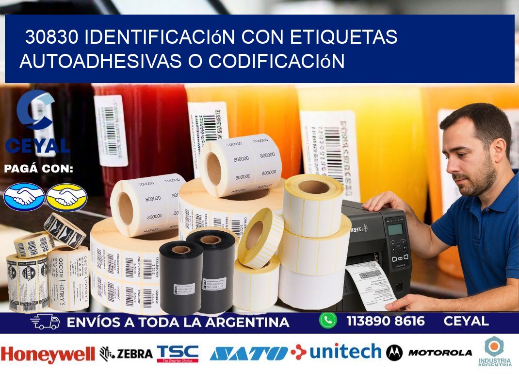 30830 identificación con etiquetas autoadhesivas o codificación
