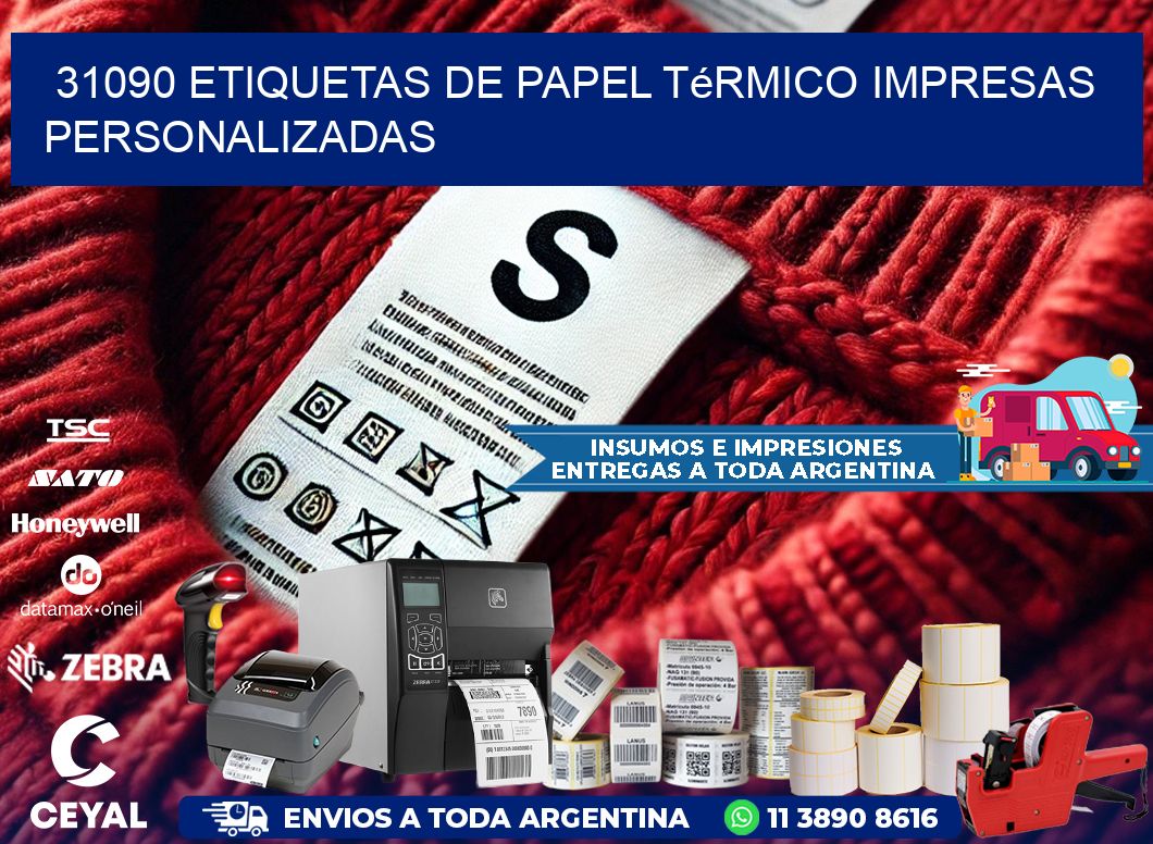 31090 Etiquetas de papel térmico impresas personalizadas