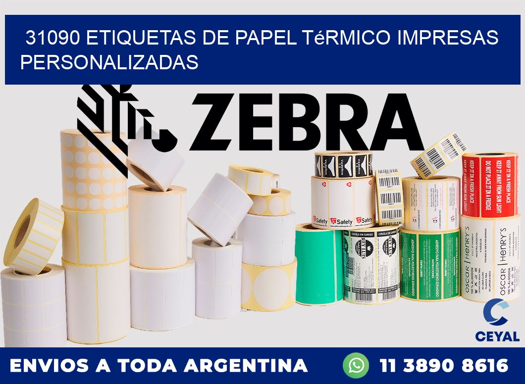 31090 Etiquetas de papel térmico impresas personalizadas