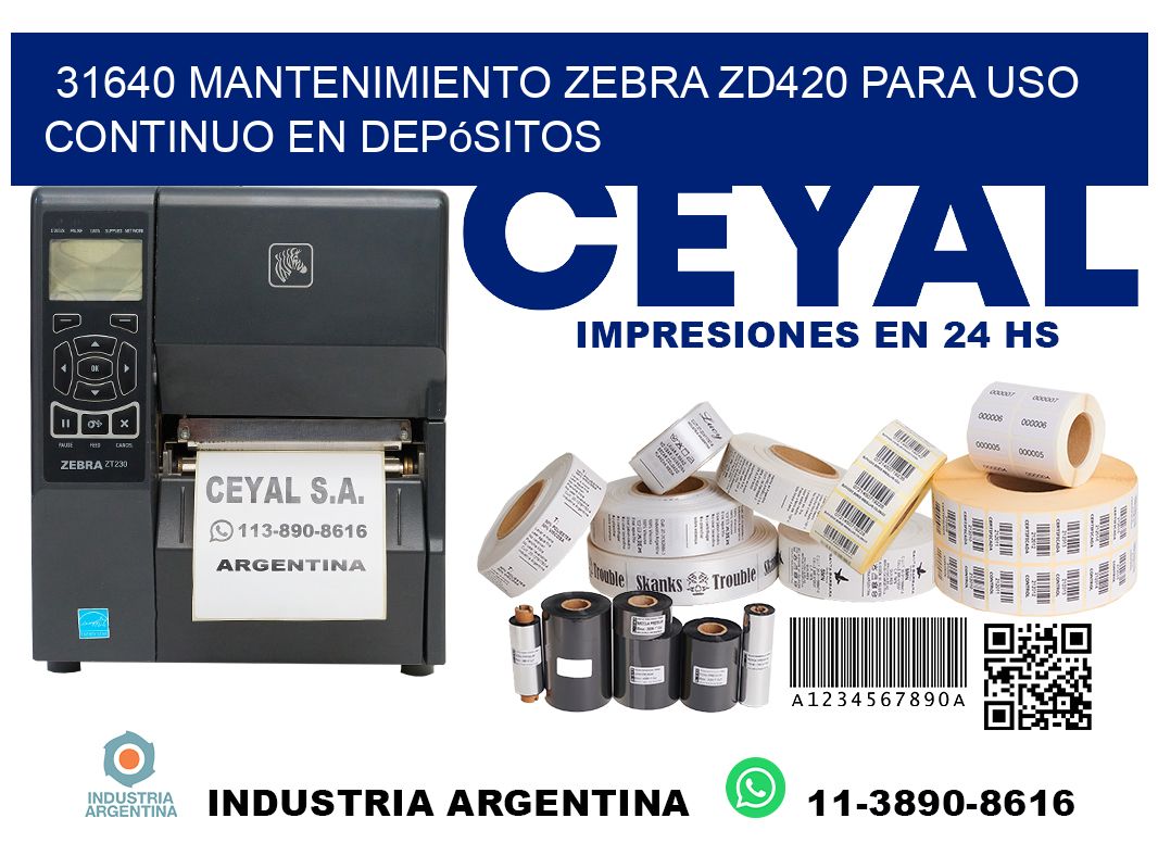 31640 mantenimiento zebra zd420 para uso continuo en depósitos