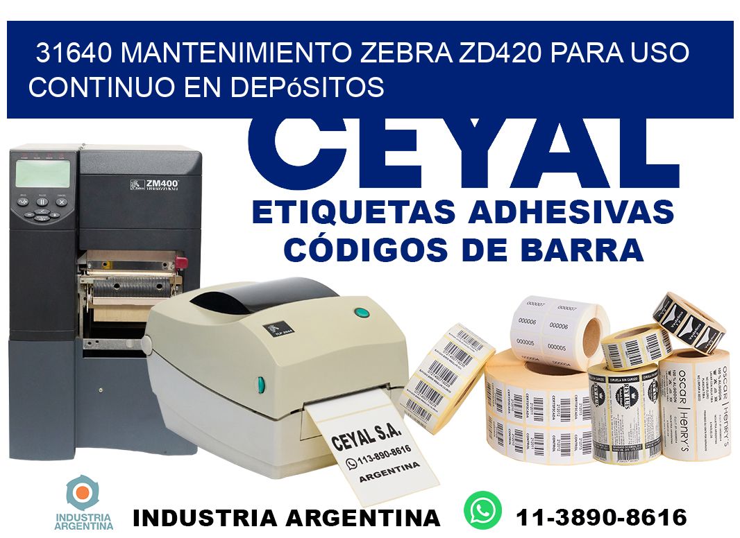 31640 mantenimiento zebra zd420 para uso continuo en depósitos