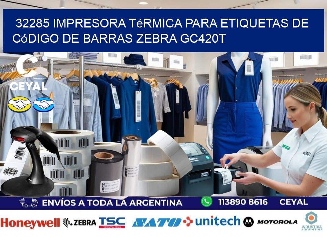 32285 impresora térmica para etiquetas de código de barras Zebra GC420T