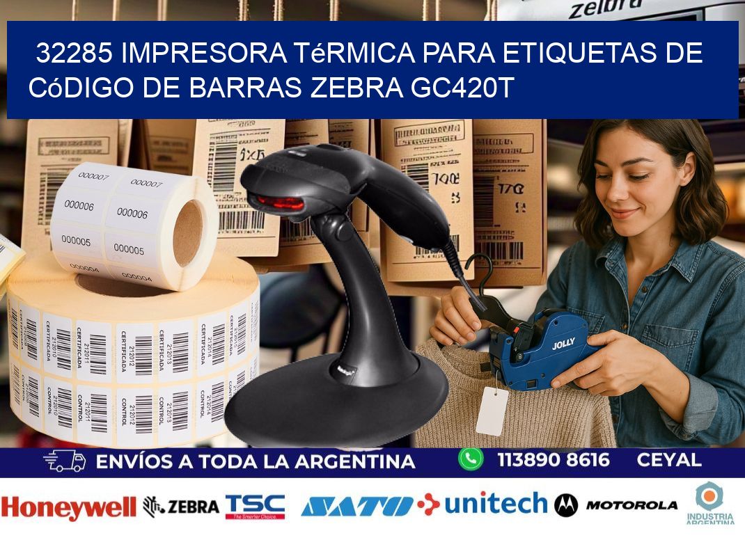 32285 impresora térmica para etiquetas de código de barras Zebra GC420T