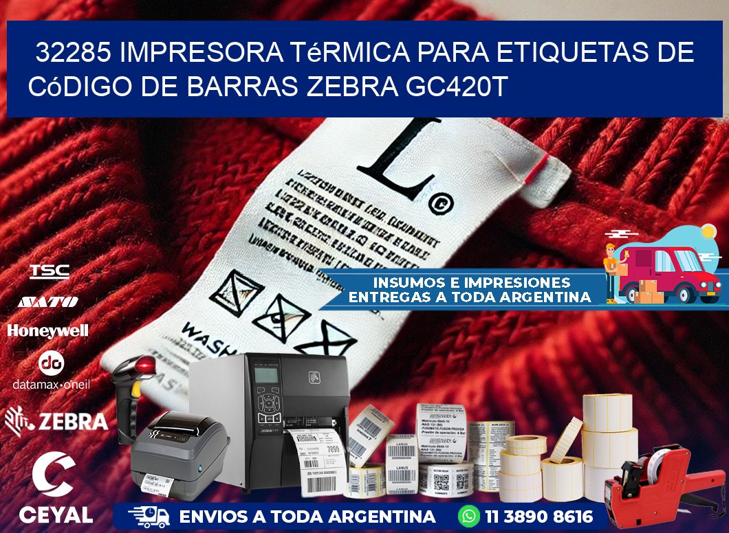 32285 impresora térmica para etiquetas de código de barras Zebra GC420T