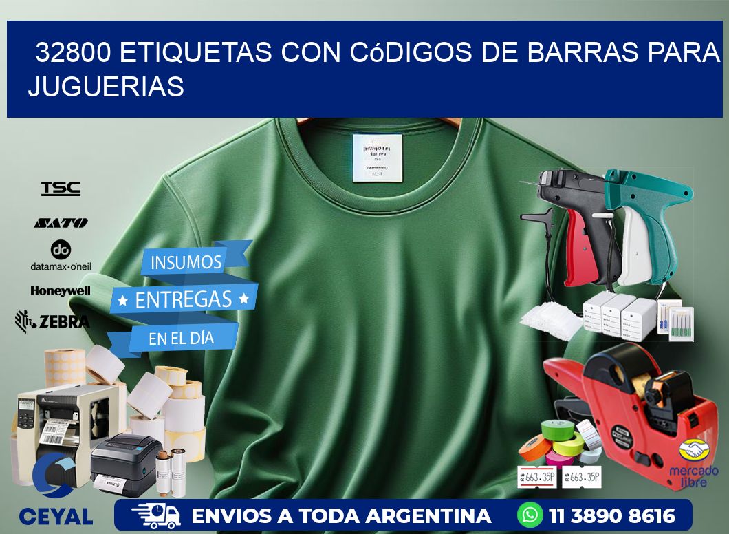 32800 etiquetas con códigos de barras para juguerias