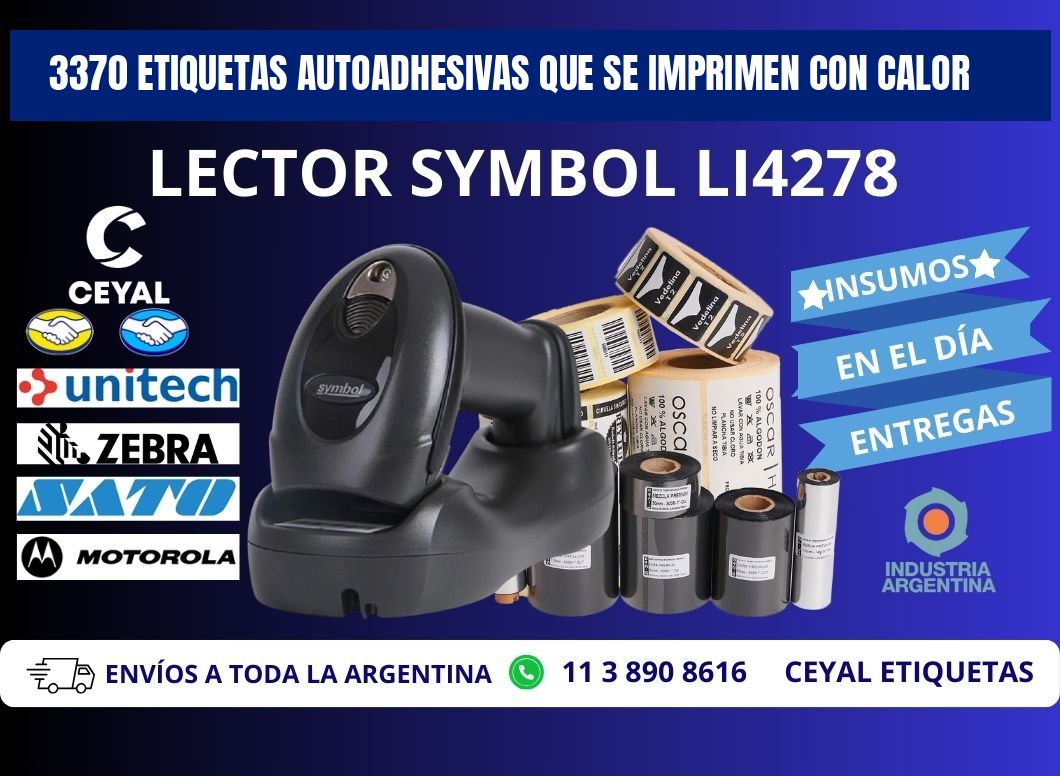 3370 etiquetas autoadhesivas que se imprimen con calor