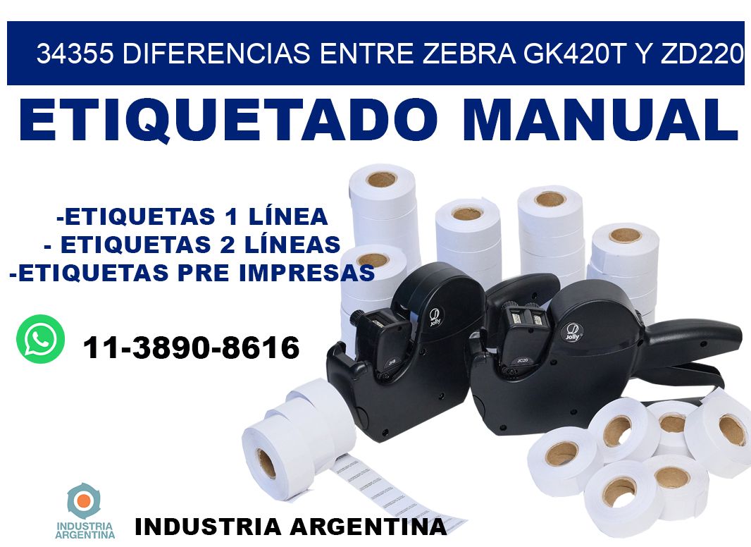 34355 diferencias entre zebra gk420t y zd220