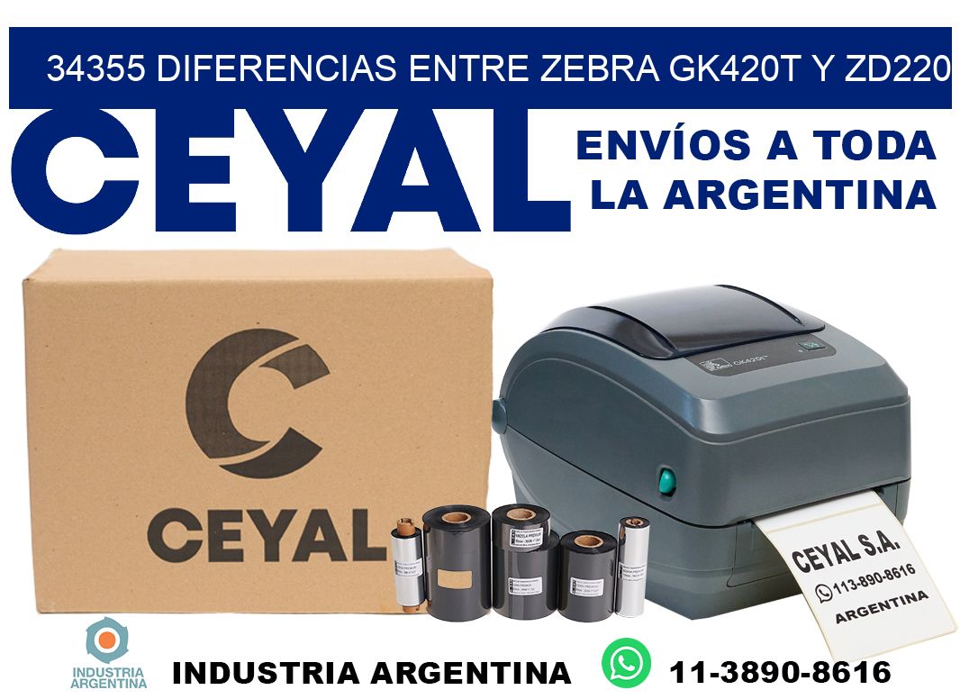 34355 diferencias entre zebra gk420t y zd220