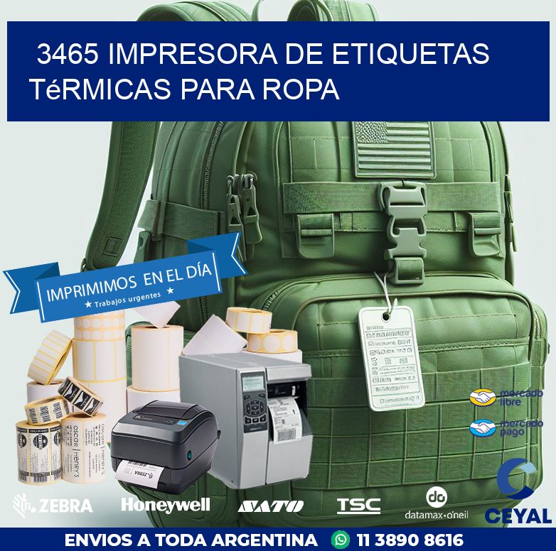 3465 impresora de etiquetas térmicas para ropa
