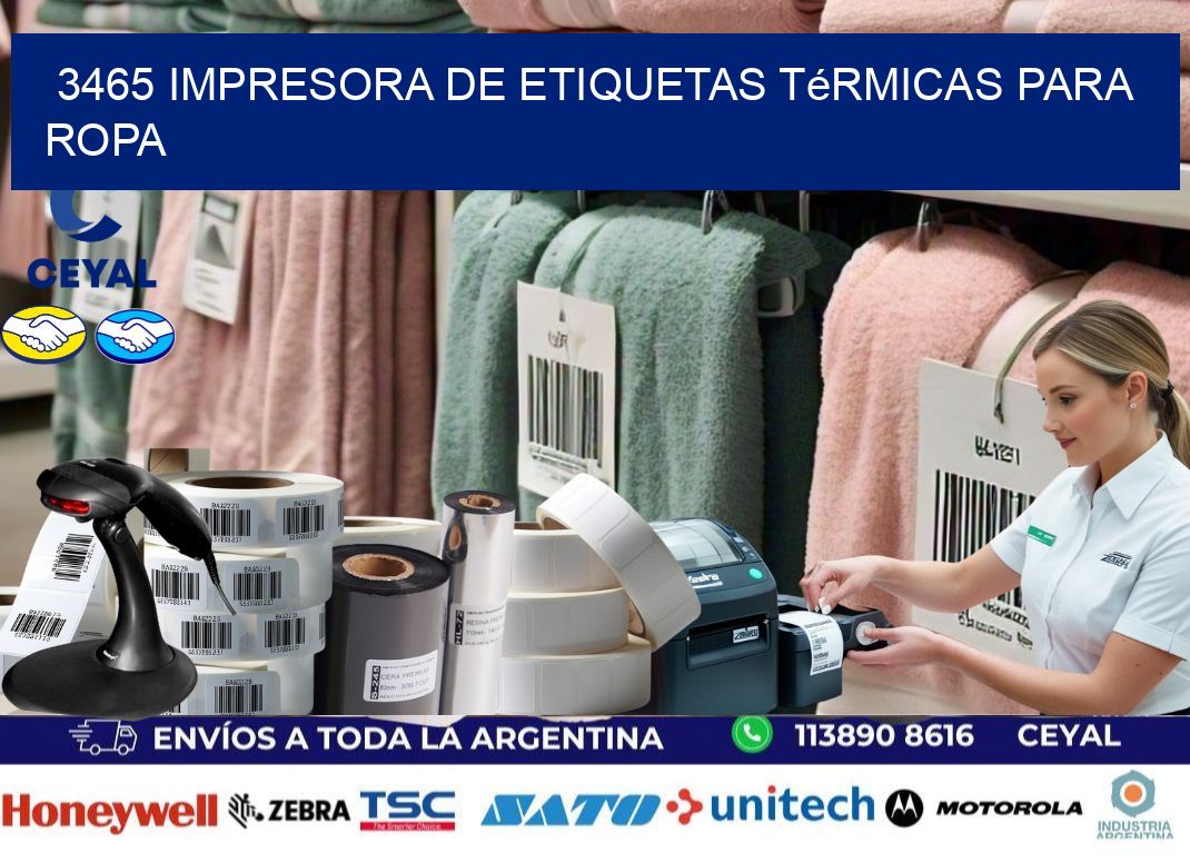 3465 impresora de etiquetas térmicas para ropa