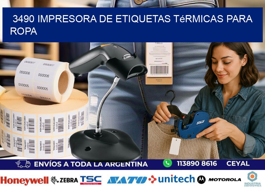 3490 impresora de etiquetas térmicas para ropa