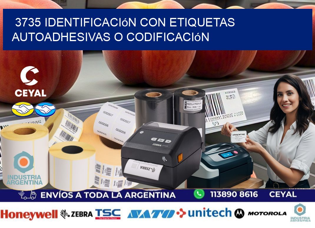 3735 identificación con etiquetas autoadhesivas o codificación