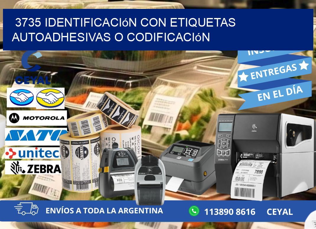 3735 identificación con etiquetas autoadhesivas o codificación