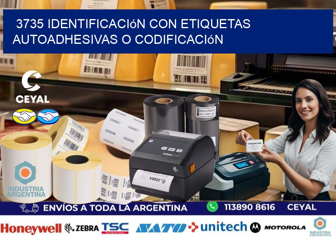 3735 identificación con etiquetas autoadhesivas o codificación