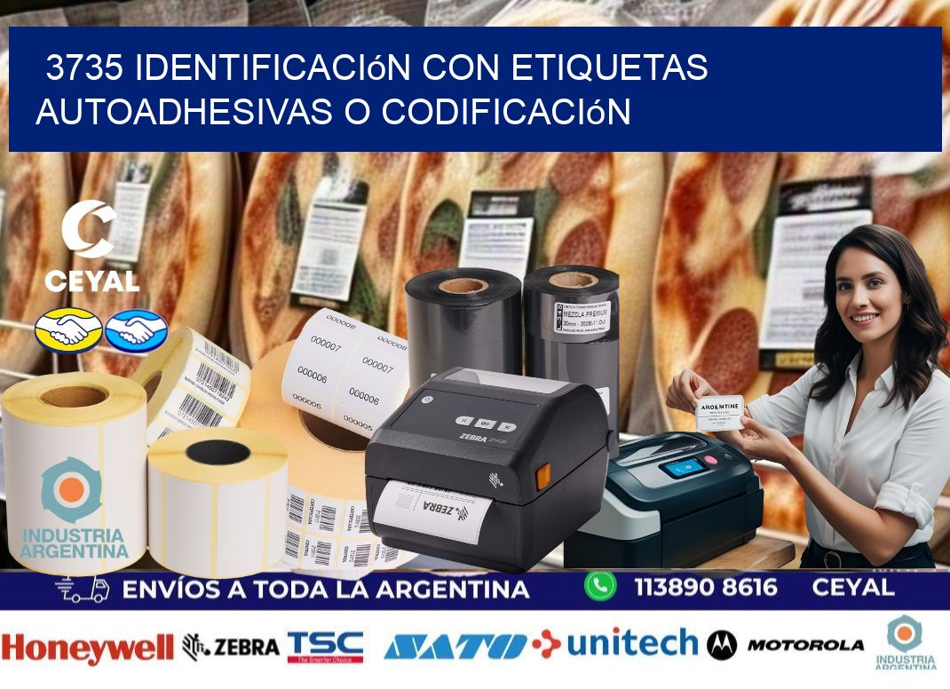 3735 identificación con etiquetas autoadhesivas o codificación
