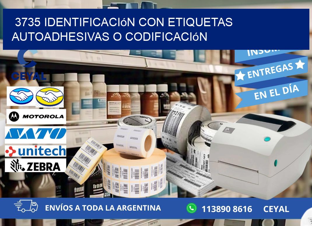 3735 identificación con etiquetas autoadhesivas o codificación