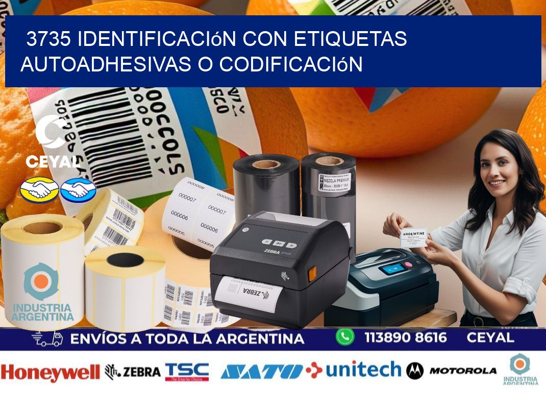 3735 identificación con etiquetas autoadhesivas o codificación