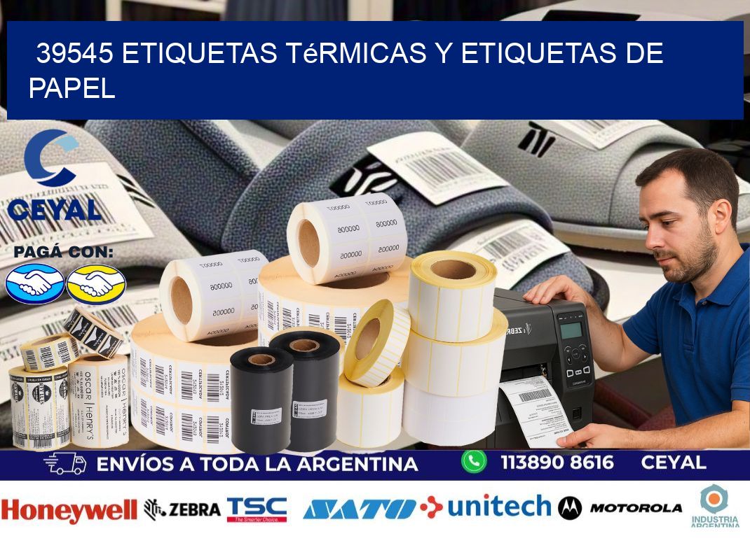 39545 etiquetas térmicas y etiquetas de papel