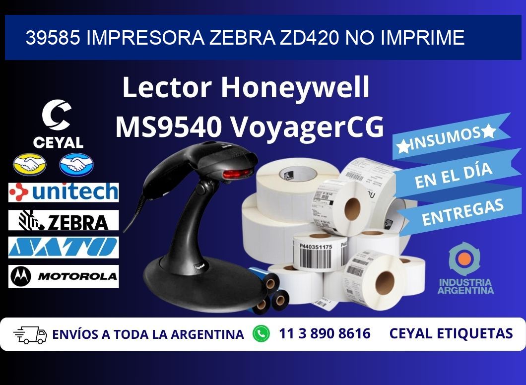 39585 Impresora Zebra ZD420 no imprime