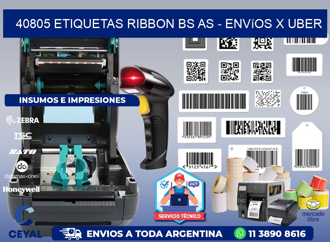 40805 etiquetas ribbon bs as - envíos x uber