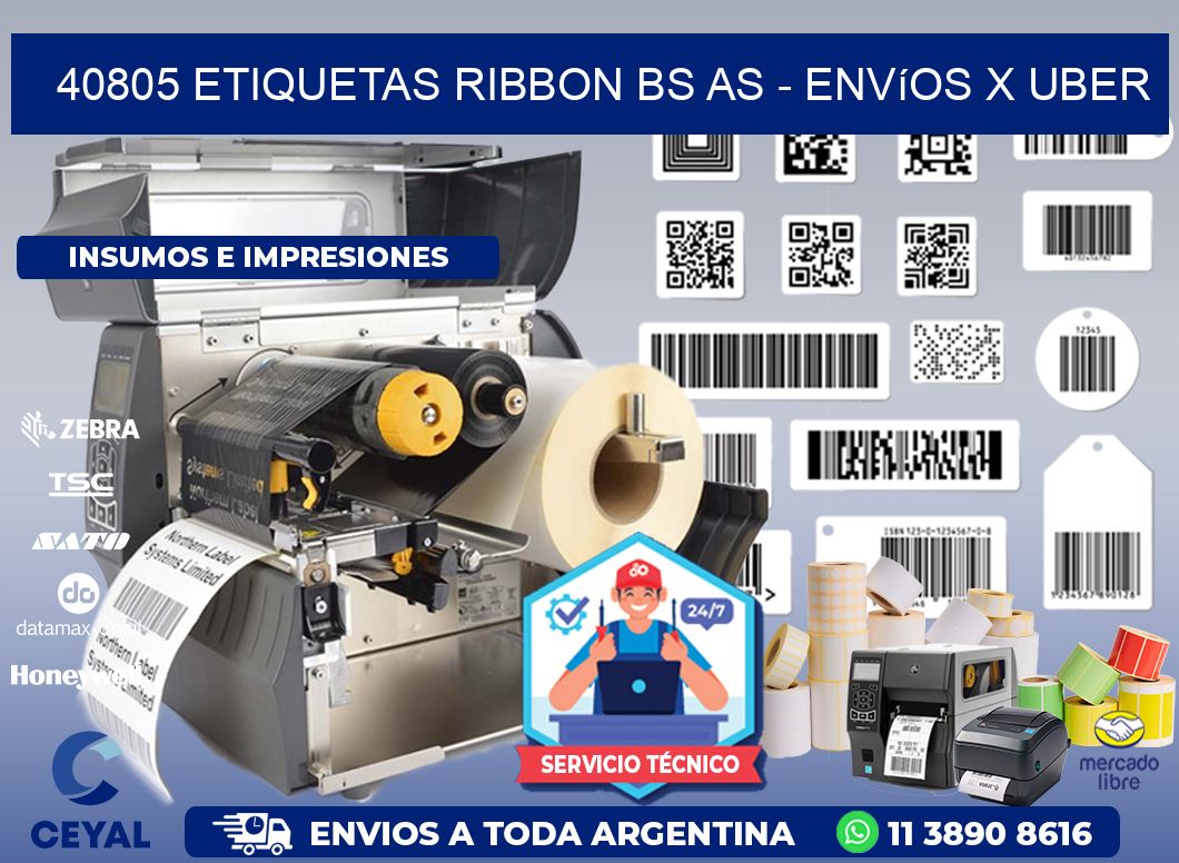 40805 etiquetas ribbon bs as - envíos x uber