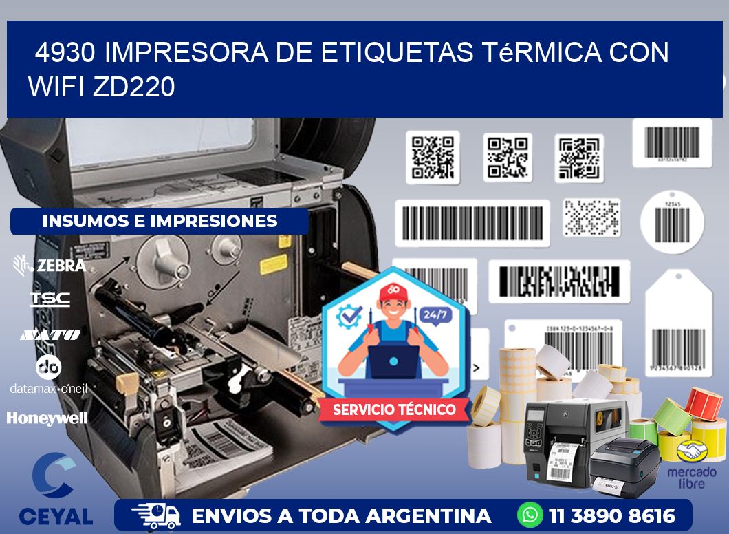 4930 impresora de etiquetas térmica con wifi ZD220