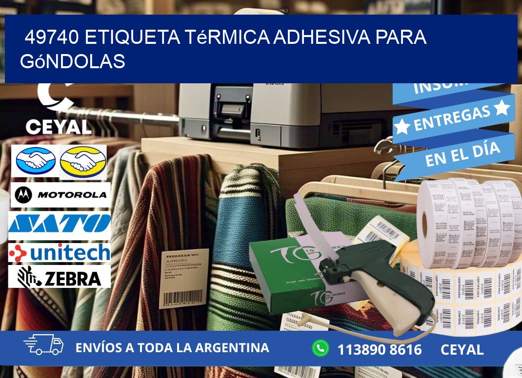 49740 Etiqueta térmica adhesiva para góndolas