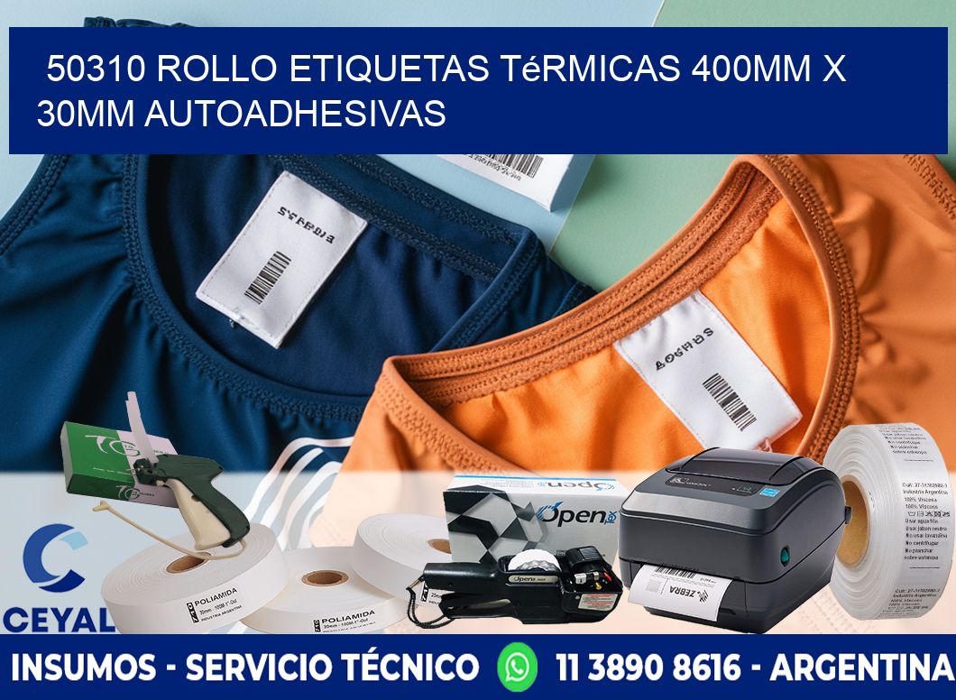 50310 Rollo Etiquetas Térmicas 400mm X 30mm Autoadhesivas