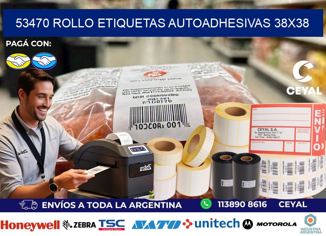 53470 Rollo Etiquetas autoadhesivas 38×38