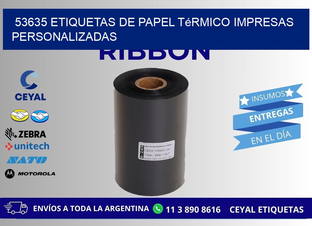 53635 Etiquetas de papel térmico impresas personalizadas