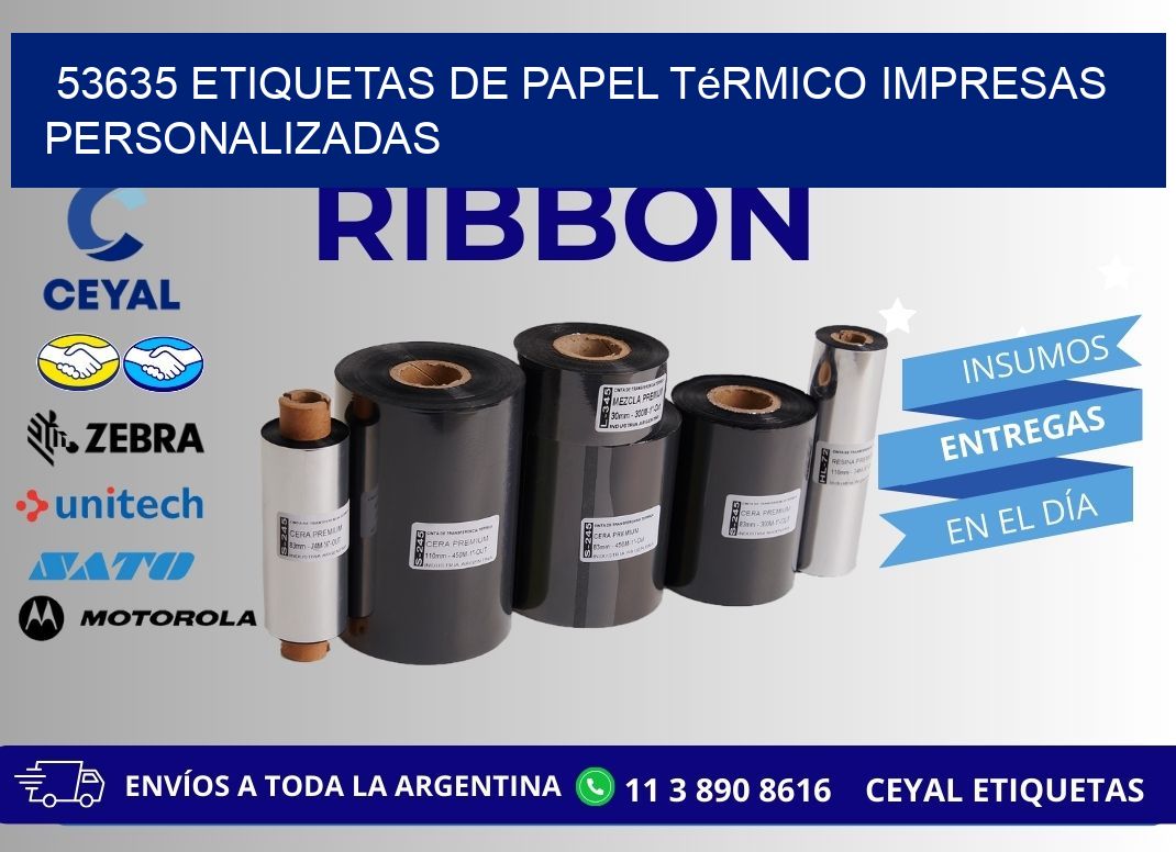 53635 Etiquetas de papel térmico impresas personalizadas