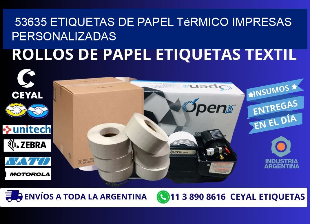 53635 Etiquetas de papel térmico impresas personalizadas