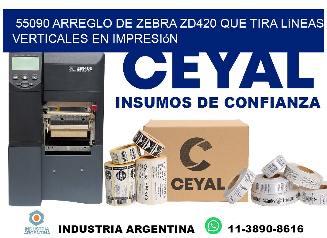 55090 arreglo de zebra zd420 que tira líneas verticales en impresión