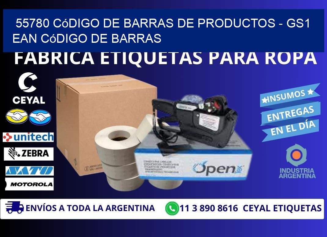 55780 Código de Barras de productos - GS1 ean Código de Barras