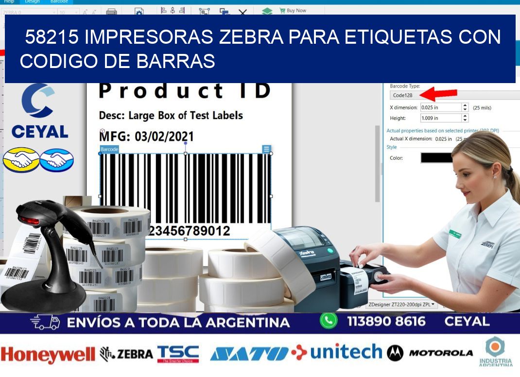 58215 impresoras zebra para etiquetas con codigo de barras