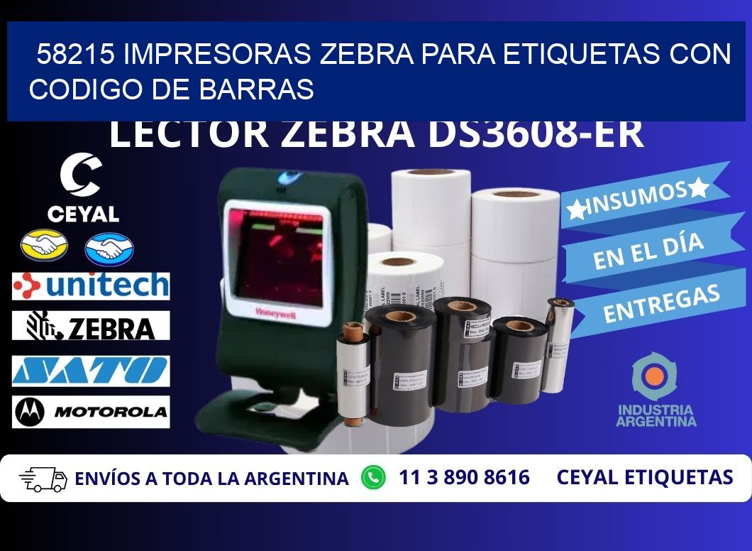 58215 impresoras zebra para etiquetas con codigo de barras