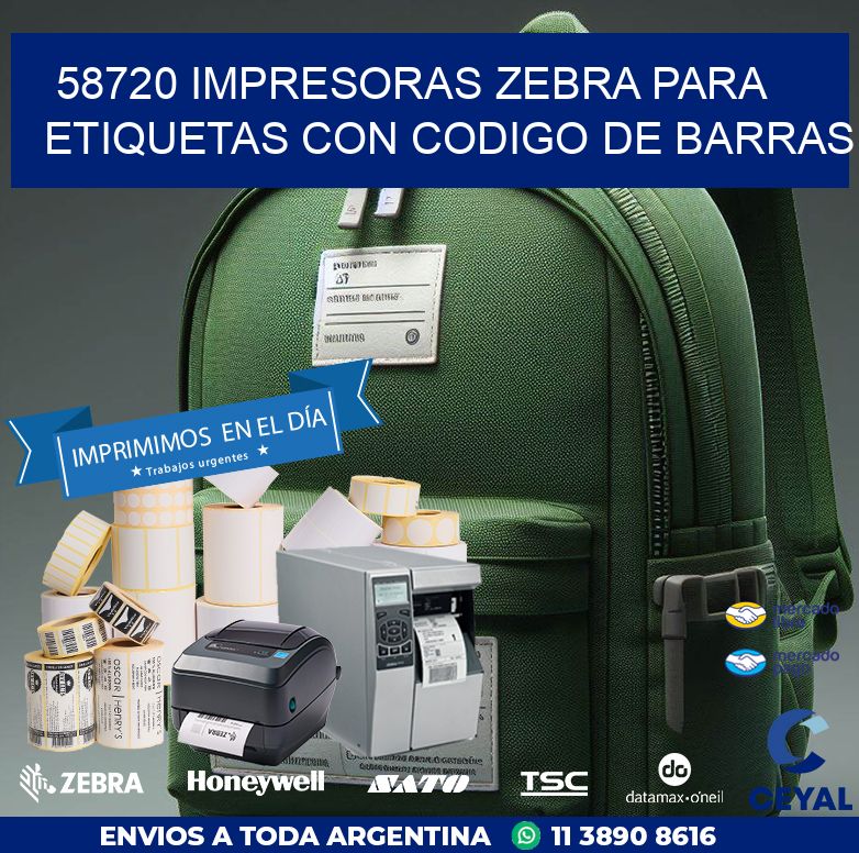 58720 impresoras zebra para etiquetas con codigo de barras