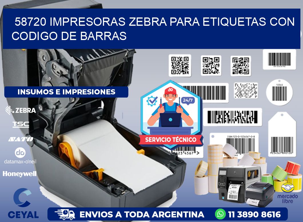 58720 impresoras zebra para etiquetas con codigo de barras