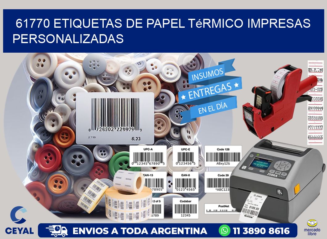 61770 Etiquetas de papel térmico impresas personalizadas