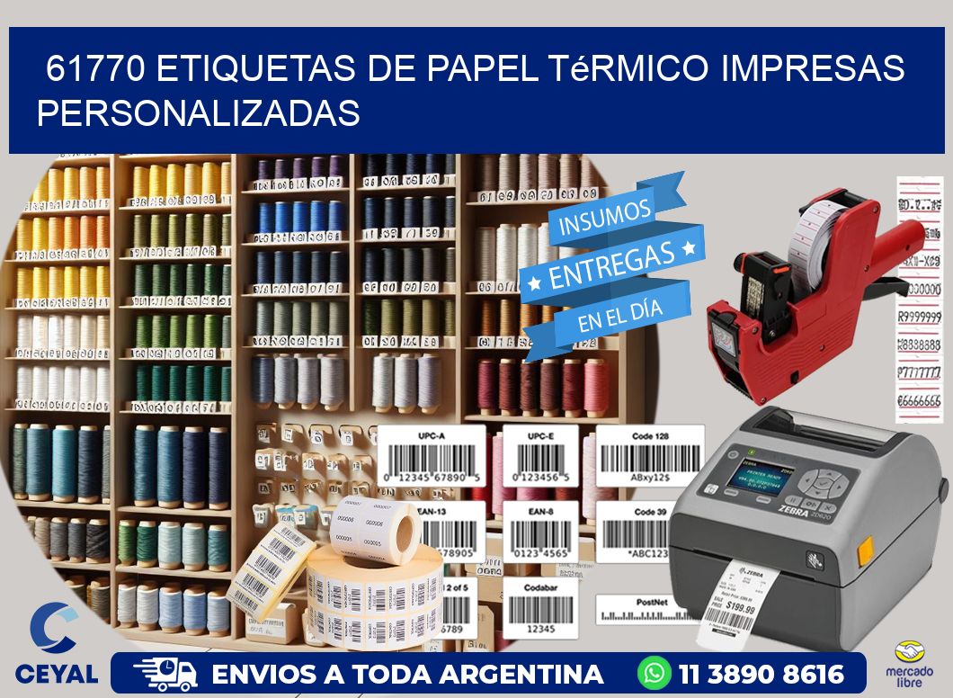 61770 Etiquetas de papel térmico impresas personalizadas