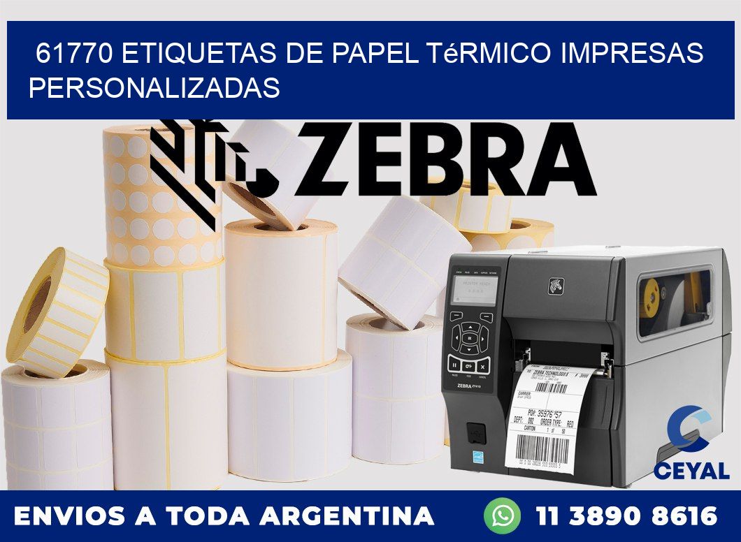 61770 Etiquetas de papel térmico impresas personalizadas