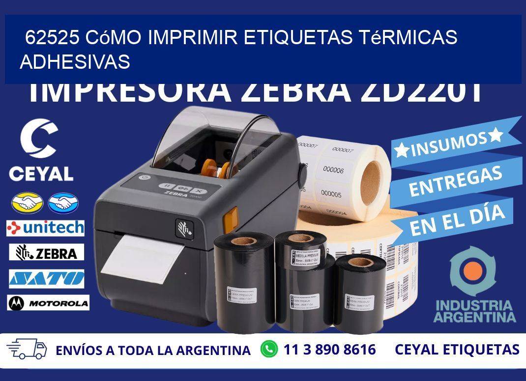 62525 cómo imprimir etiquetas térmicas adhesivas